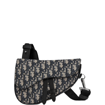 DIR MINI SADDLE BAG OBLIQUE JACQUARD BEIGE AND BLACK