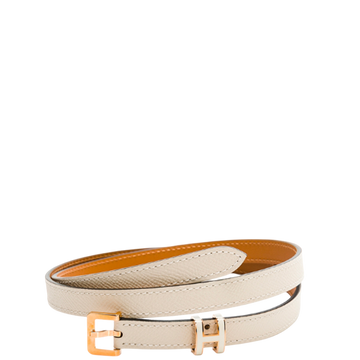 HM LEATHER  BELTS POP H WHITE 15MM
