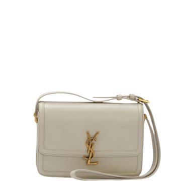 SAINT LAURENT SOLFERINO SMALL SATCHEL IN LEATHER BLANC