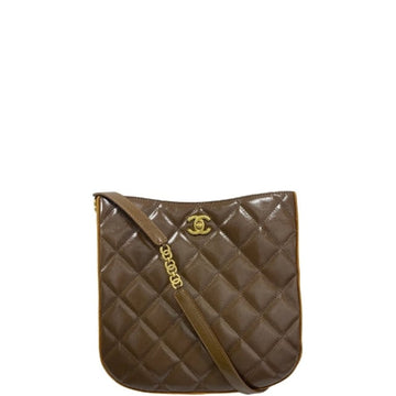 CHL 22s PEARL CRUSH HOBO BAG LAMBSKIN 28CM KHAKI