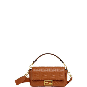 FD BAGUETTE LEATHER BROWN NAPPA BAG 20CM