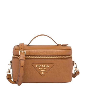 PR 18CM MINI CARAMEL LEATHER BAG