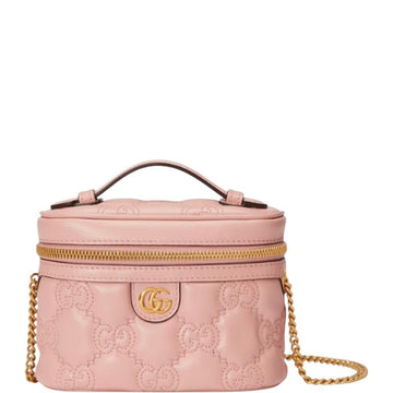 GG MATELASSE TOP HANDLE MINI BAG IN LIGHT PINK LEATHER 723770 UM8IG 5909 HIGH QUALITY