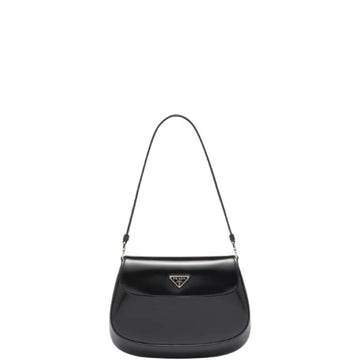 PR CLEO BRUSHED LEATHER WITH FLAP IN BLACK