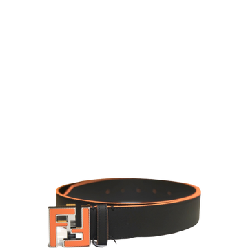 FD'S BLACK LEATHER BETL NEON ORANGE 40MM