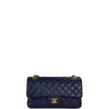 CHL CLASSIC MEDIUM LAMBSKIN FLAP NAVY AND GOLD 25CM