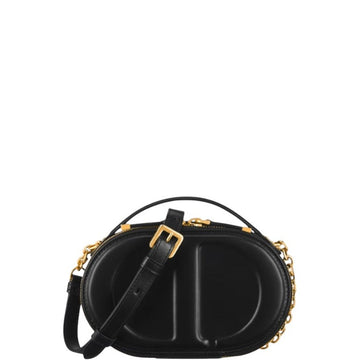 DIR SIGNATURE OVAL CAMERA BAG BLACK CALFSKIN 18CM
