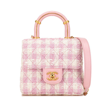 Chanel Top Handle Mini Flap Tweed 2way bag