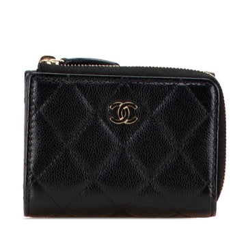 Chanel Coco Mark Matelasse Caviar Skin Trifold Wallet