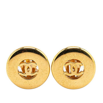 Chanel Gold Plated Coco Mark Earrings 97A