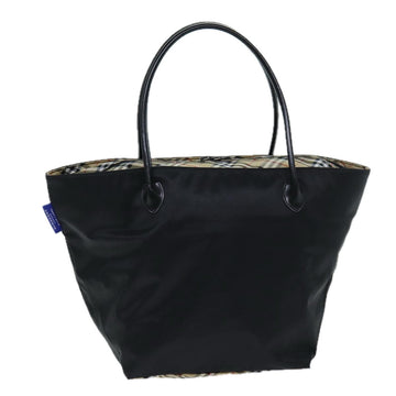 Burberry Nova Check Blue Label Tote Bag Nylon Beige Black Auth yb583