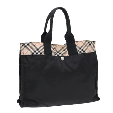 Burberry Nova Check Hand Bag Nylon Beige Black Auth yb621