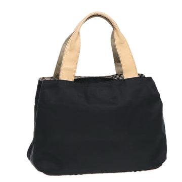 Burberry Nova Check Hand Bag Nylon Beige Black Auth yb631