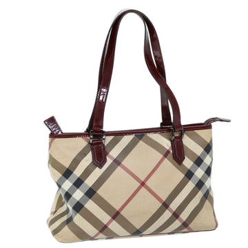 Burberry Nova Check Shoulder Bag Coated Canvas Beige Auth yk12191
