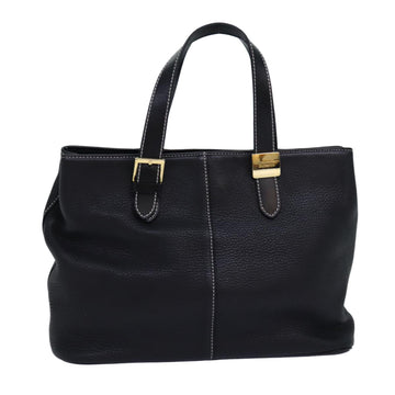 BurberrySs Hand Bag Leather Black Auth yk12762