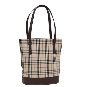 Burberry Nova Check Tote Bag Canvas Beige Auth yk13282