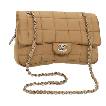 Top Quality Chanel Choco Bar  Turn Lock ChainShoulder Bag Leather/canvas Brown CC Auth yk14020
