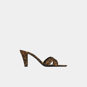 Jill Mules In Leopard Grosgrain