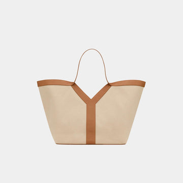 Y Tote In Canvas And Vegetable-Tanned Leather