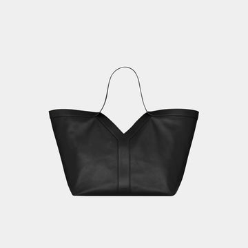 Y Tote In Grained Leather With Tonal Suede Lining