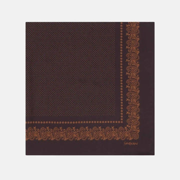 Square Scarf In Dotted Paisley Silk Twill