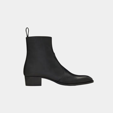 Wyatt Boots in Black Smooth Leather