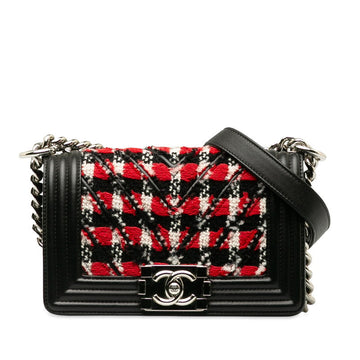 Chanel Boy Chanel Tweed Leather Shoulder Bag