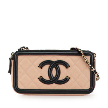 Top Quality Chanel Leather CC Filigree Shoulder Bag
